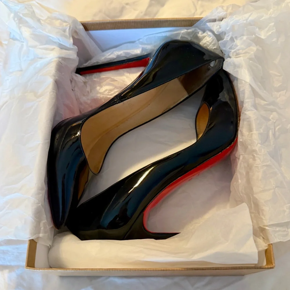 Christian Louboutin Pigalle 120 Black Patent Leather Heels - Size 41.5 - Picture 6 of 13